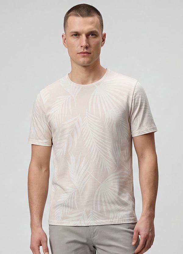 Camiseta Masculina em Meia Malha Bege