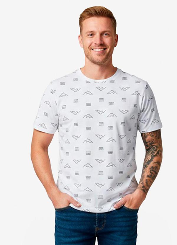 Vista 2 Camiseta Masculina em Meia Malha Branco JUST BASIC JUST BASIC