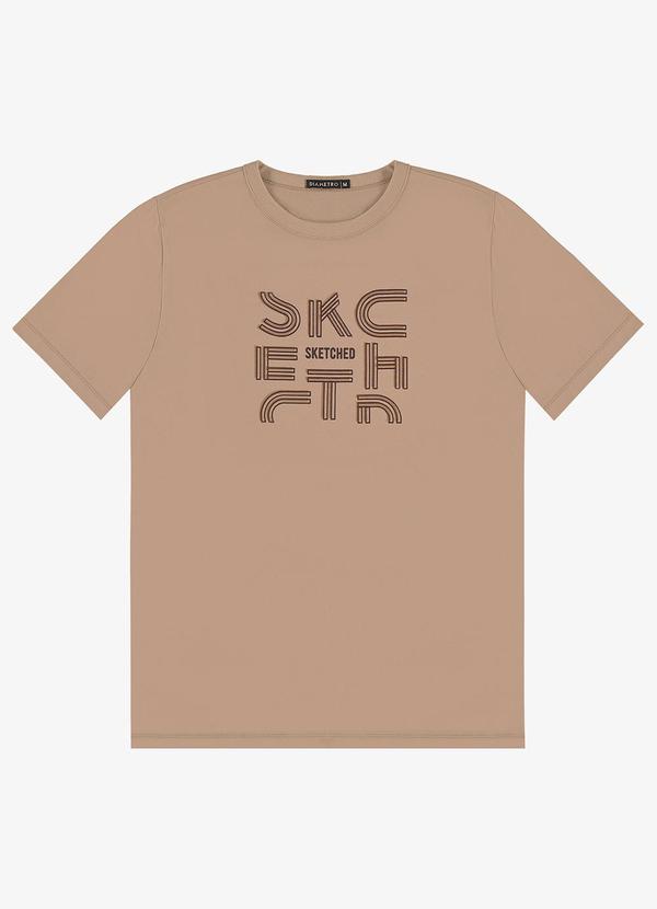 Camiseta Masculina em Meia Malha Marrom