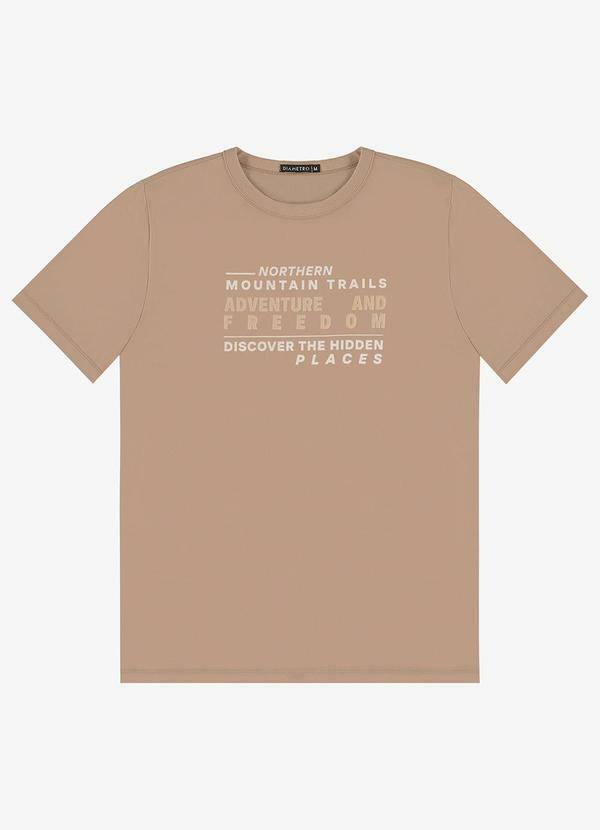 Camiseta Masculina em Meia Malha Marrom