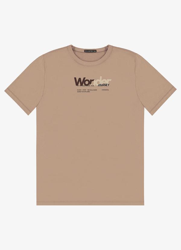 Camiseta Masculina em Meia Malha Marrom