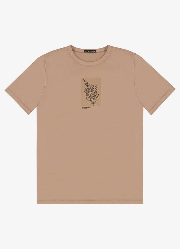 Camiseta Masculina em Meia Malha Marrom