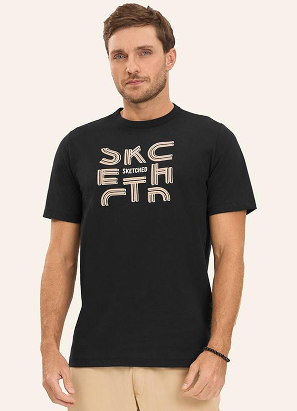 Camiseta Masculina em Meia Malha Preto