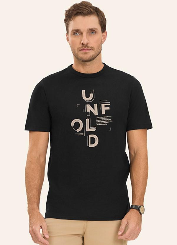 Camiseta Masculina em Meia Malha Preto