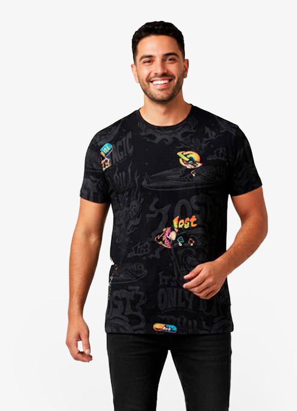Vista 2 Camiseta Masculina em Meia Malha Preto Select Select