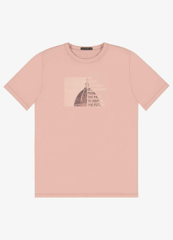 Camiseta Masculina em Meia Malha Rosa