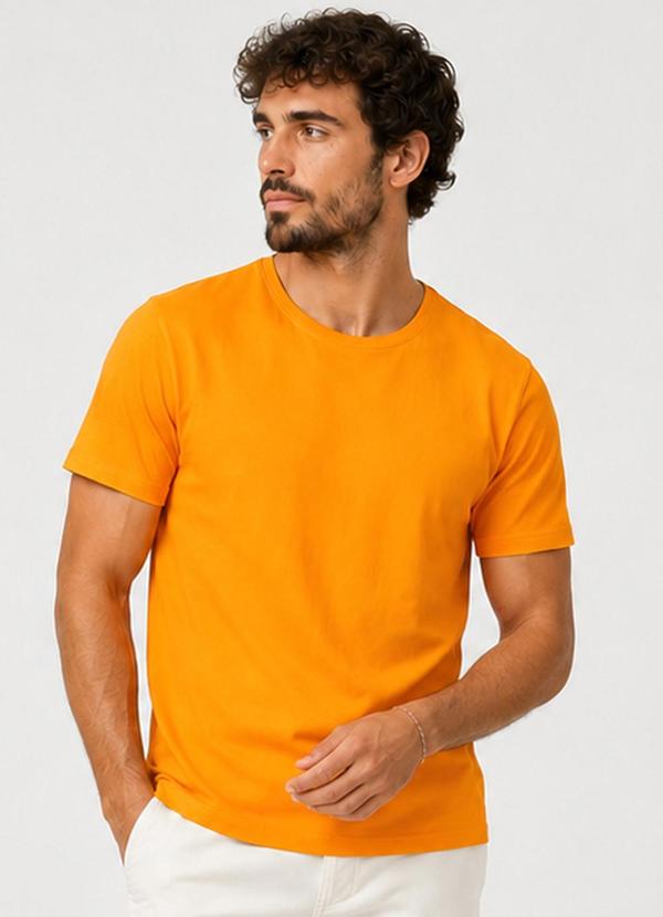 Camiseta Masculina Malha Pique Amarelo