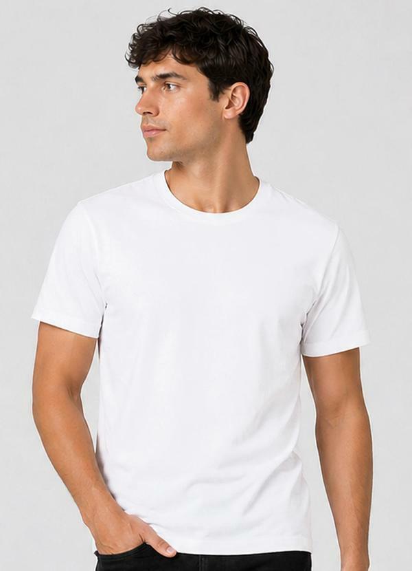 Camiseta Masculina Manga Curta Básica Branco