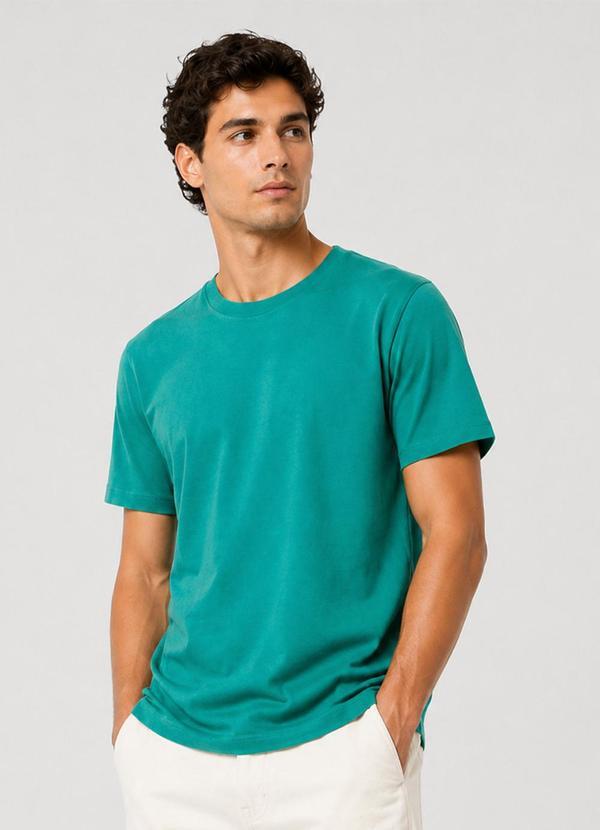 Camiseta Masculina Manga Curta Básica Verde
