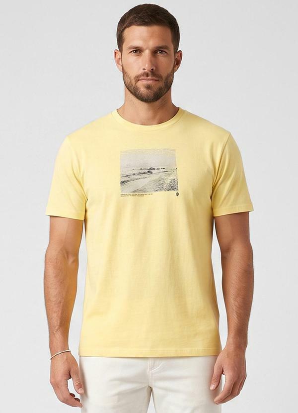 Camiseta Masculina Meia Malha Amarelo