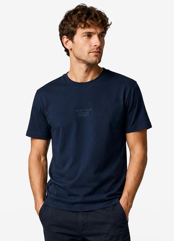 Camiseta Masculina Meia Malha Azul