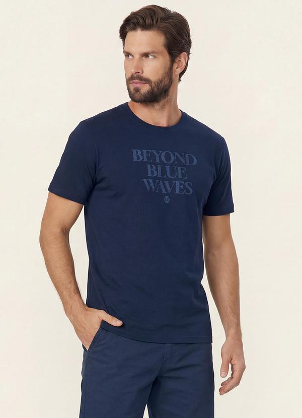 Camiseta Masculina Meia Malha Azul