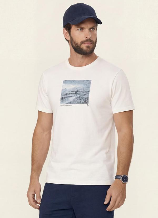 Camiseta Masculina Meia Malha Bege