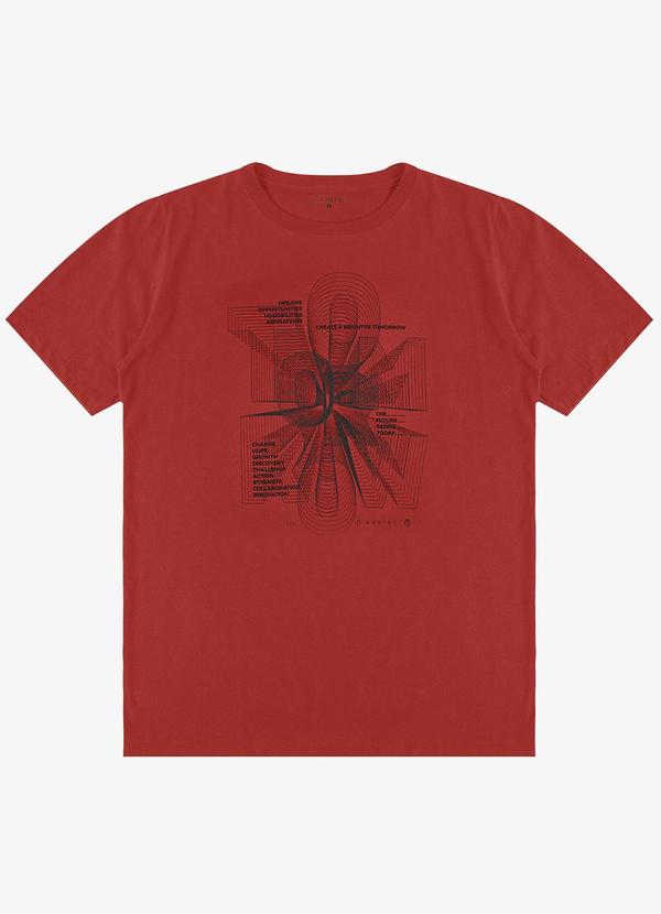 Vista 2 Camiseta Masculina Meia Malha Laranja Diametro Diametro