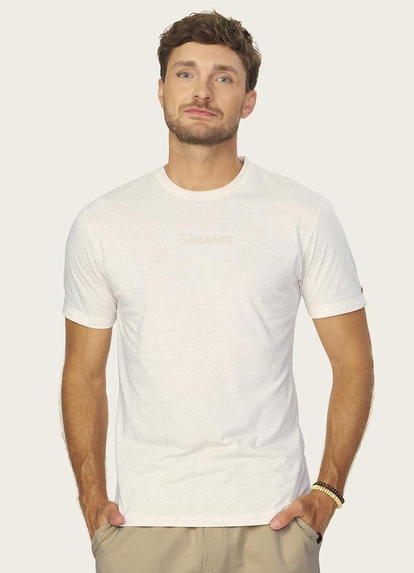 Camiseta Masculina Meia Malha Linho Bege