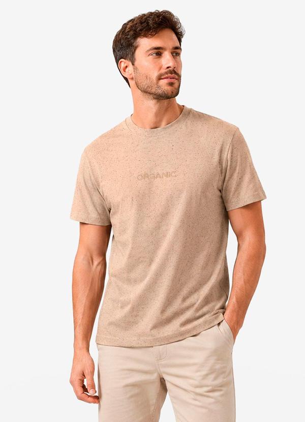 Camiseta Masculina Meia Malha Linho Marrom