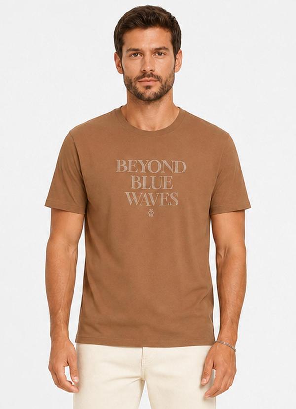 Camiseta Masculina Meia Malha Marrom