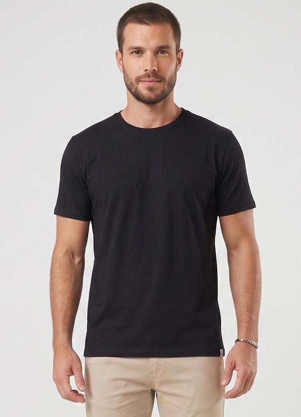 Camiseta Masculina Meia Malha Preto