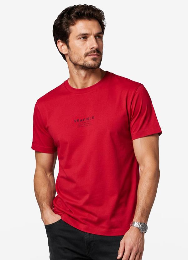 Camiseta Masculina Meia Malha Vermelho