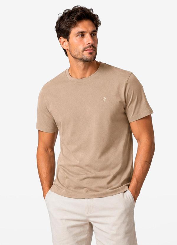 Camiseta Masculina Ribana de Viscose Marrom