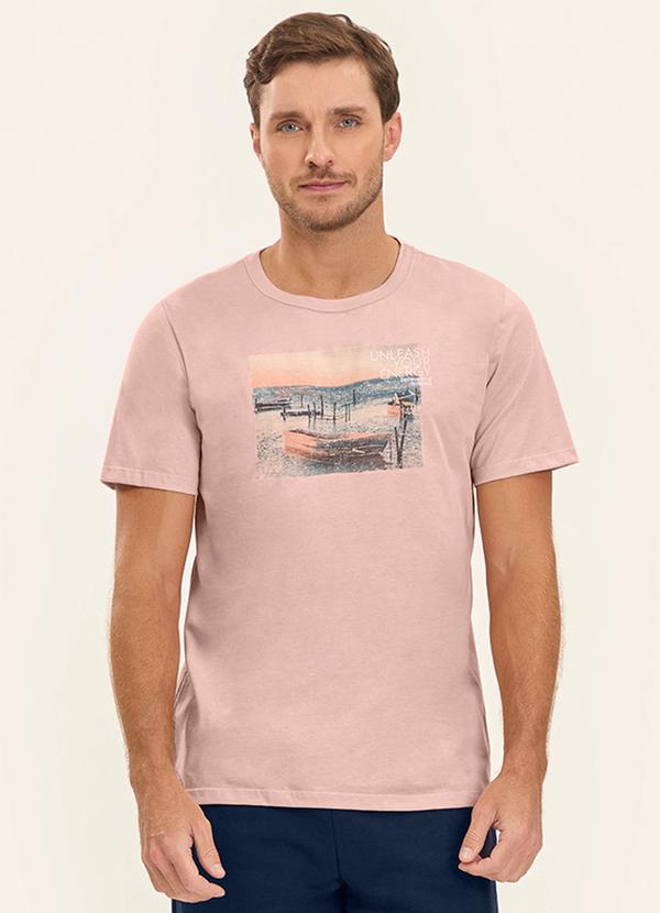 Vista 2 Camiseta Masculina Rosa Diametro Diametro