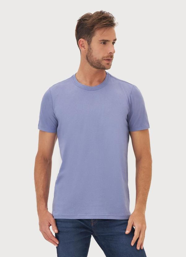 Camiseta Meia Malha Básica Masculina Azul