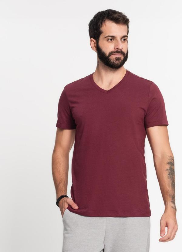 Camiseta Meia Malha Básica Masculina Vermelho
