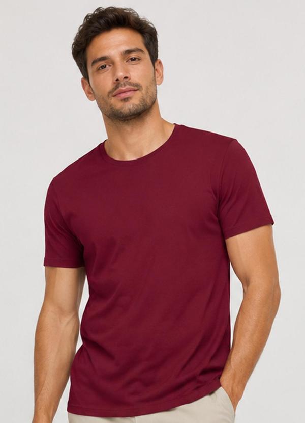 Camiseta Meia Malha Básica Masculina Vermelho