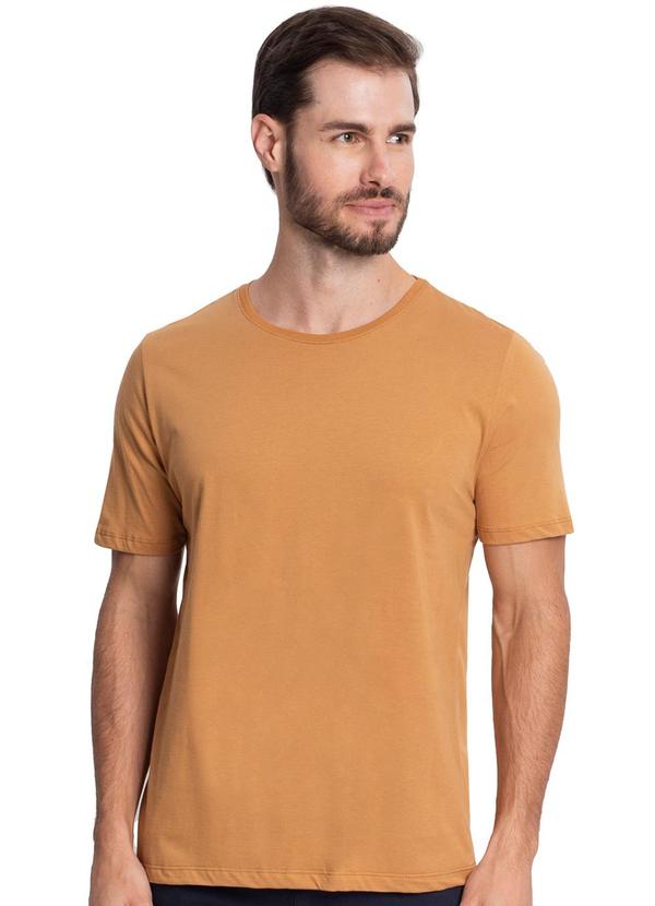 Camiseta Meia Malha Masculina Marrom