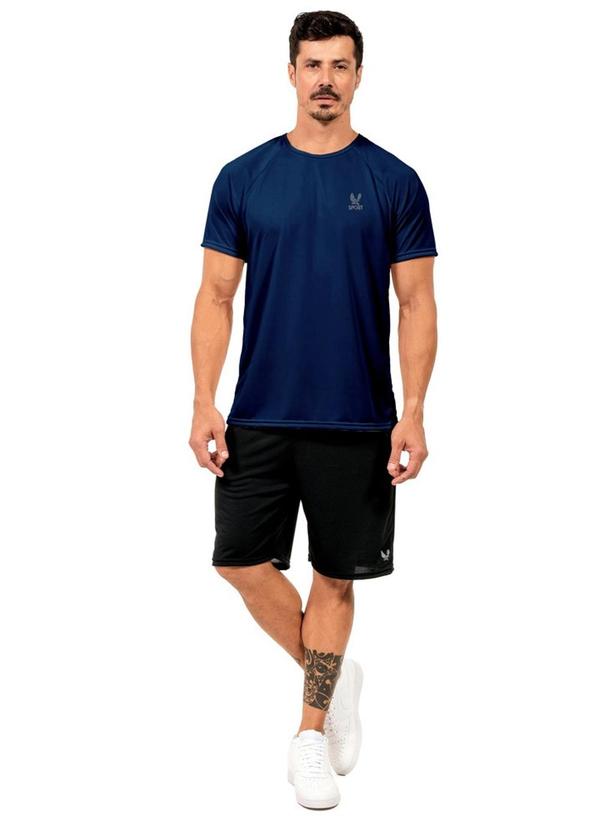 Camiseta Meia Manga Masculina Azul