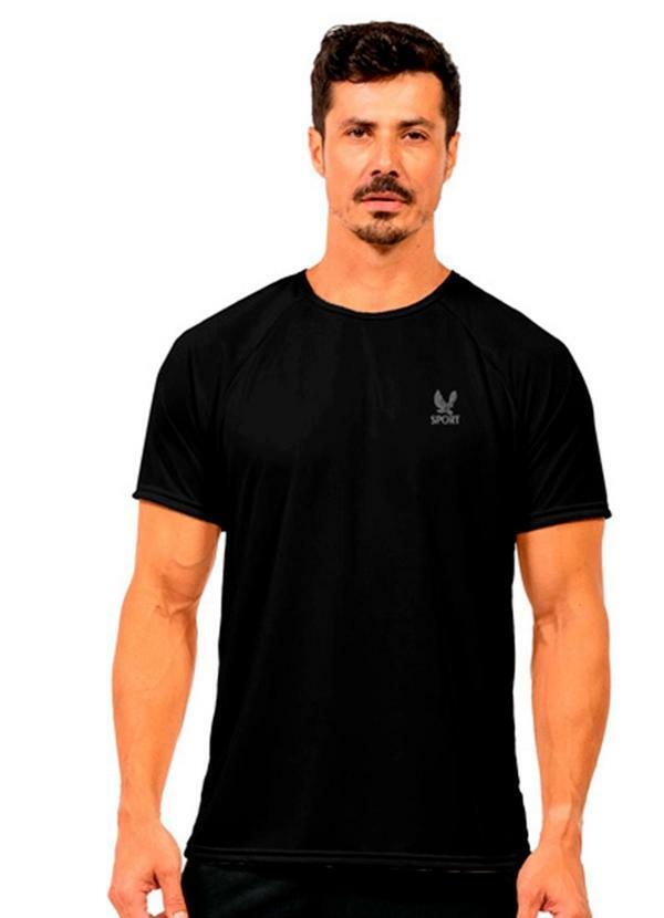 Camiseta Meia Manga Masculina Preto
