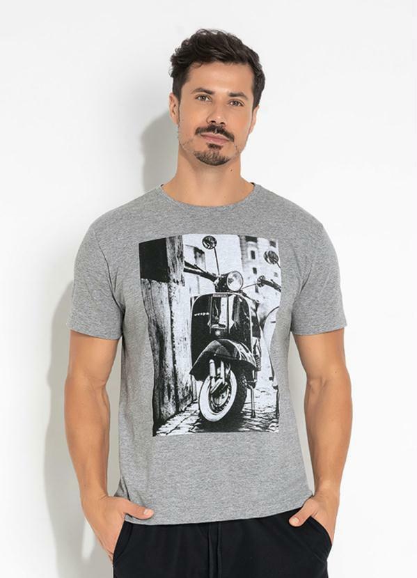 Camiseta Mescla com Estampa Frontal