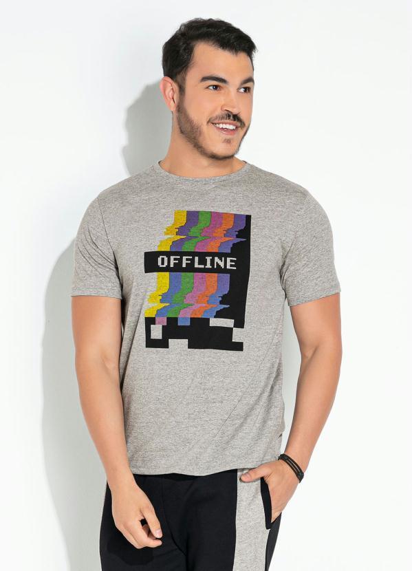 Camiseta Mescla com Estampa Localizada