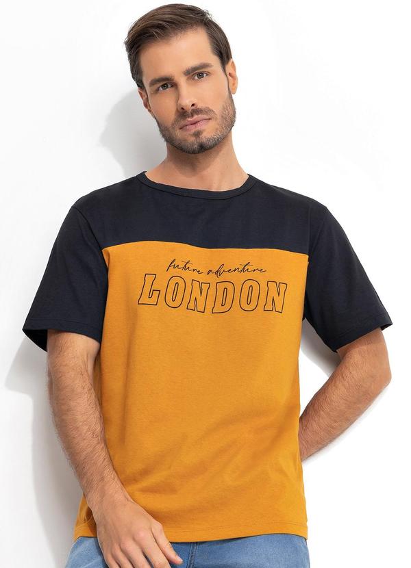 Camiseta Mostarda em Malha de Algodão