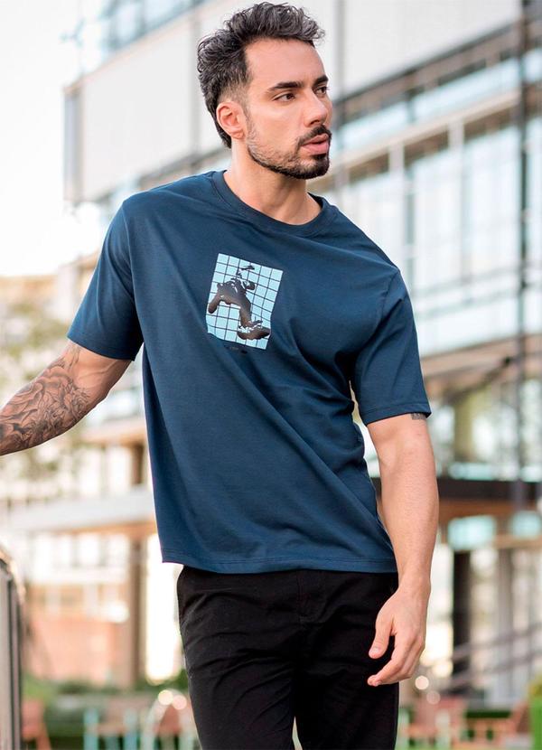 Camiseta Over Pima Style Masculina Marinho