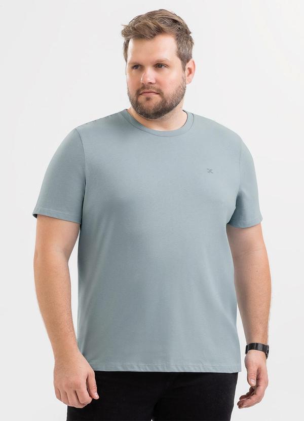 Camiseta Plus em Algodão Azul Claro