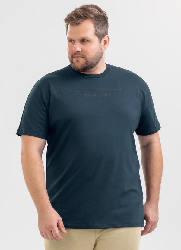 Camiseta Plus em Algodão Cinza Médio
