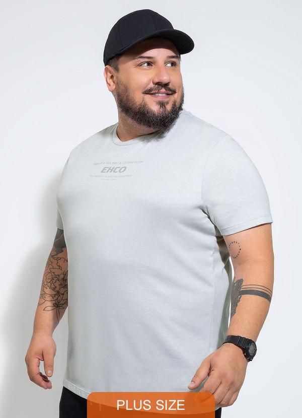 Camiseta Plus em Algodão Cinza