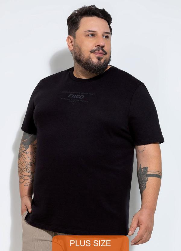 Camiseta Plus em Algodão Preto