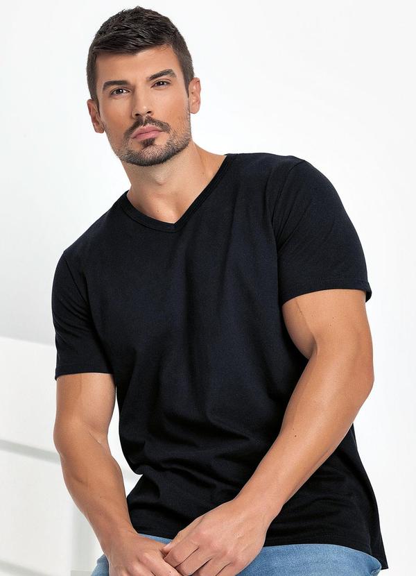 Camiseta Preto em Malha de Algodão