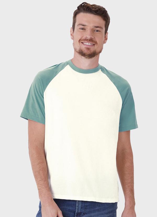 Camiseta Raglan em Malha Off White