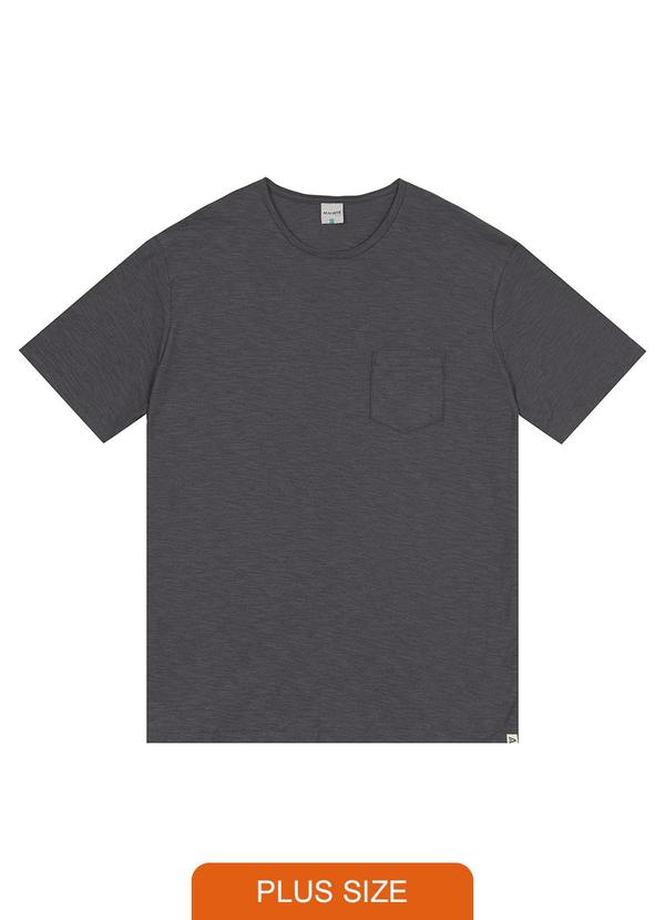 Vista 2 Camiseta Rajada com Bolso Plus Cinza Chumbo Malwee Malwee