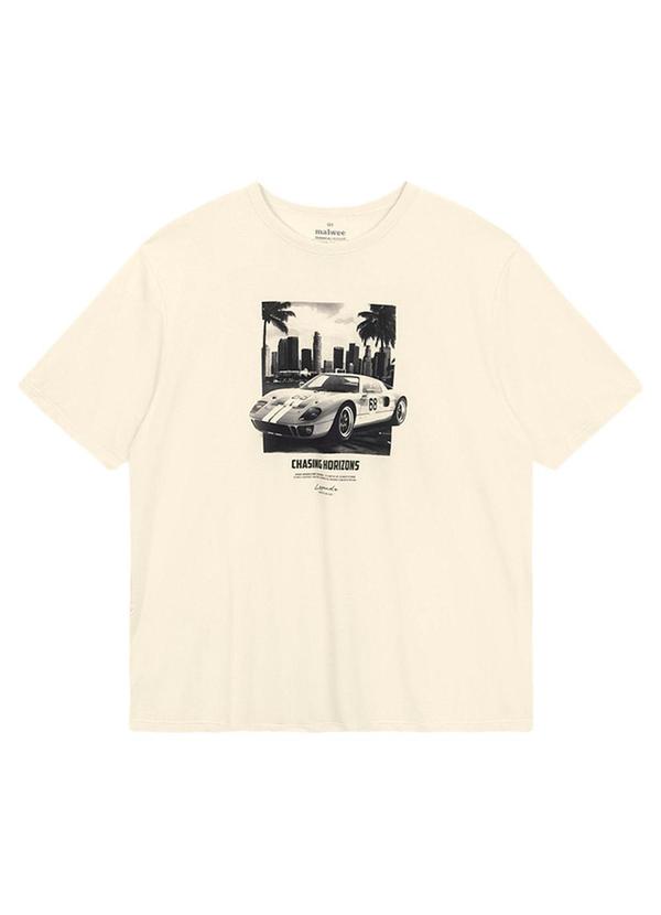 Camiseta Regular Carro Vintage Off White