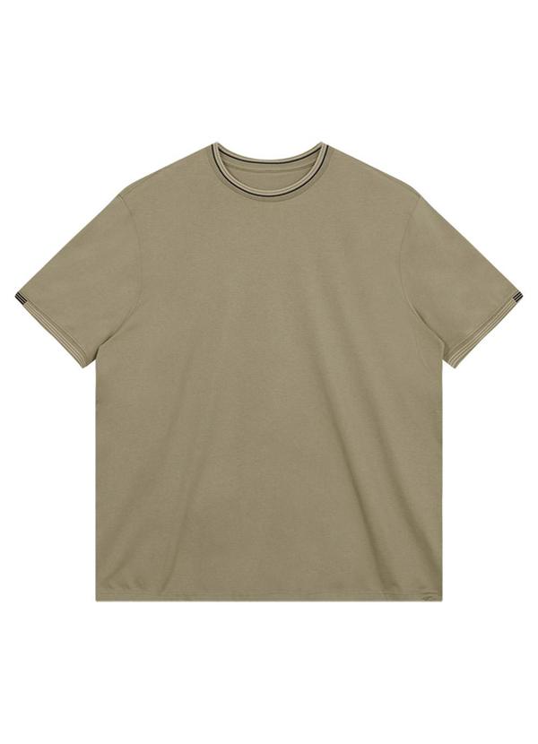 Camiseta Regular em Meia Malha Verde Musgo