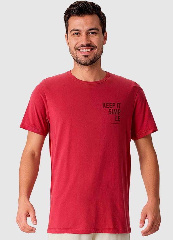 Vista 2 Camiseta Regular Keep It Simple Vermelho Escuro Malwee Malwee