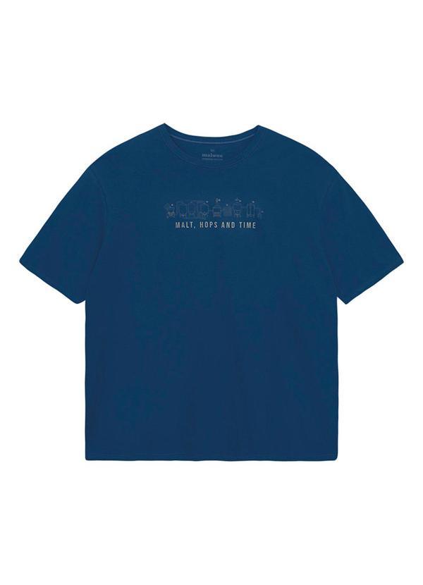 Camiseta Regular Malt, Hops And Time Azul Escuro