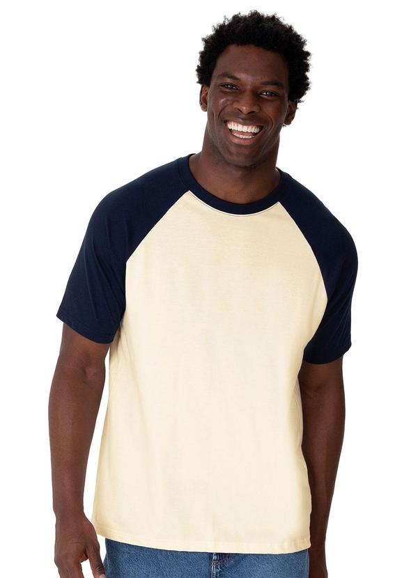 Camiseta Regular Manga Raglan Off White