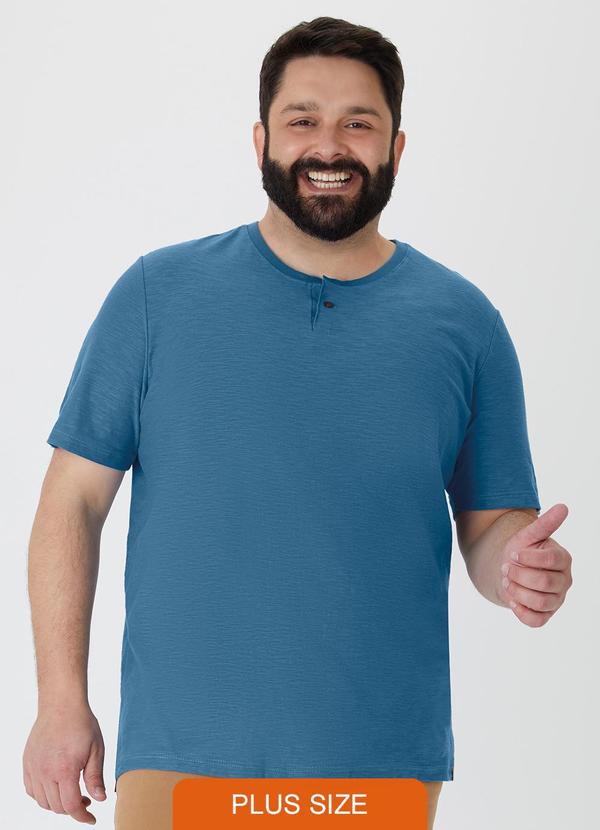 Camiseta Regular Rajada Plus Azul