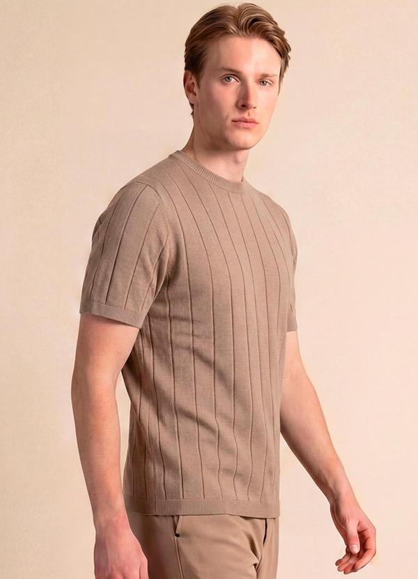 Camiseta Relaxed Tricot Bege