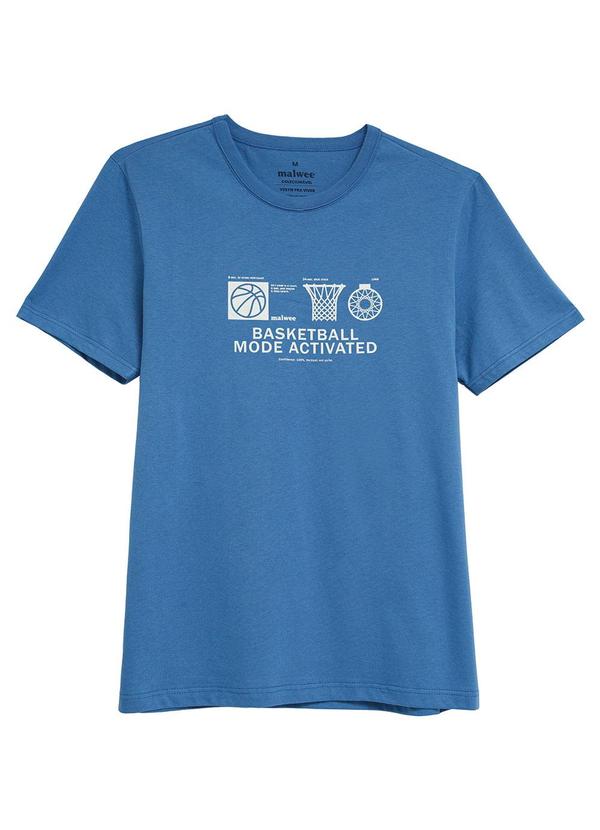 Camiseta Slim Basketball Mode Azul